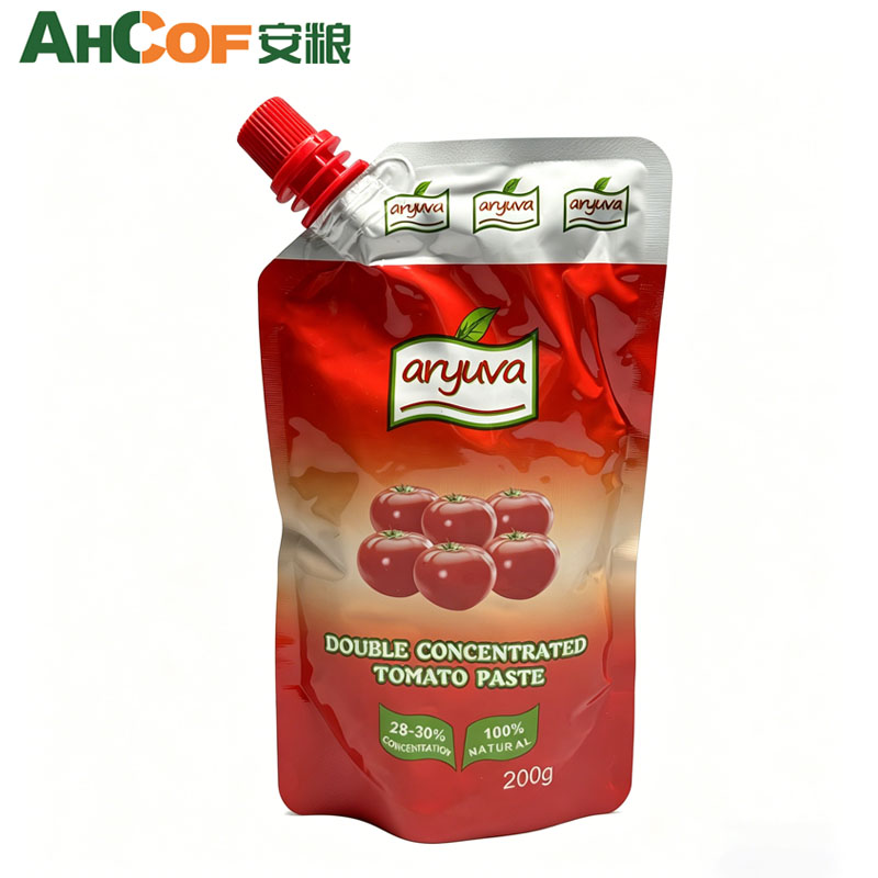 Double concentrated tomato paste 200g spout pouch packaging